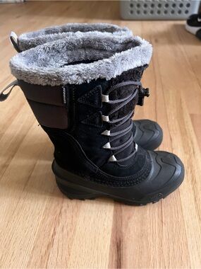Never Worn! The North Face Black Winter Boot with Gray Fur Lining